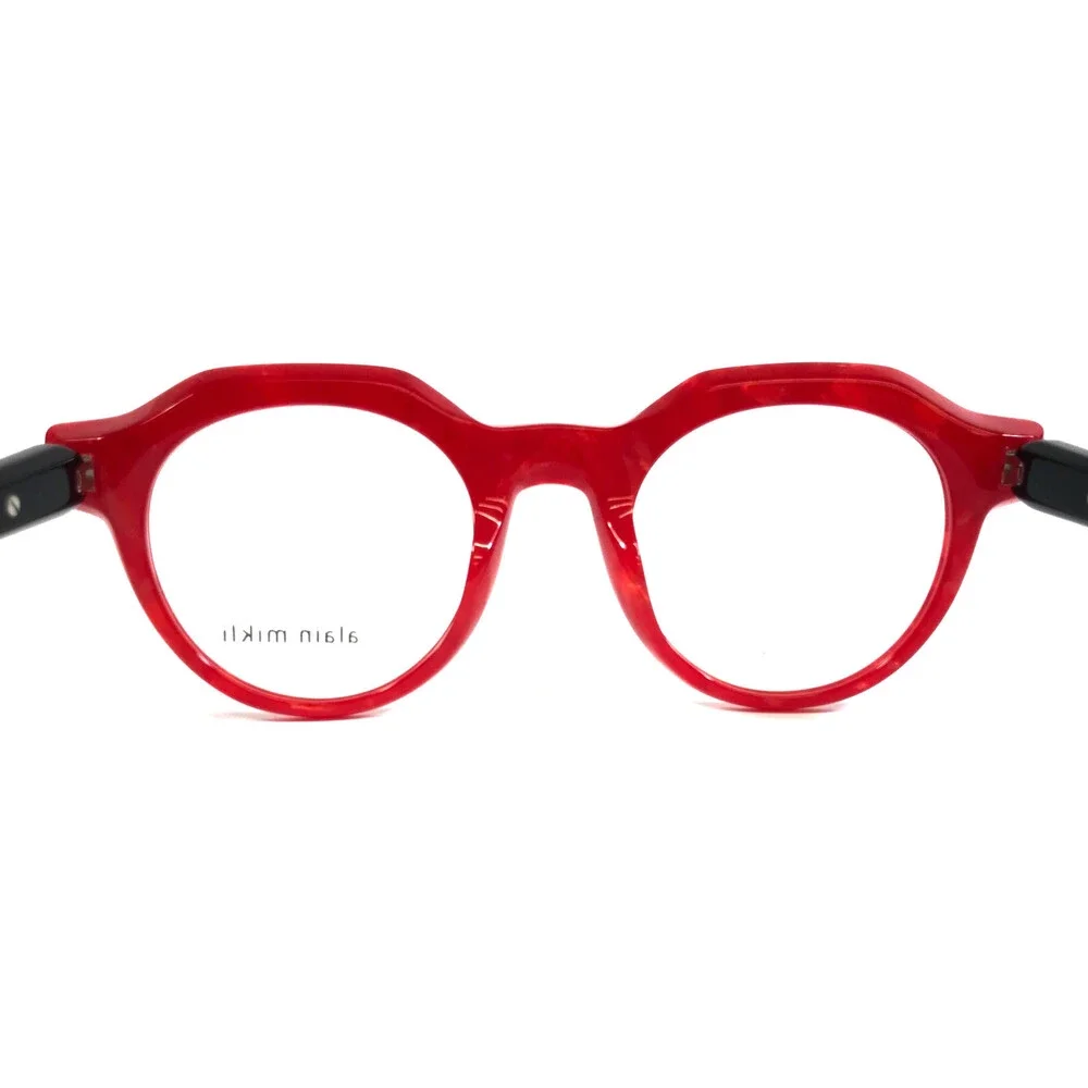 Alain Mikli Eyeglasses Frames A03156 004 Red Black Sparkly Marble 47-22-145
